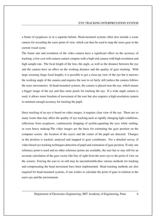 Project report on Eye tracking interpretation system | PDF