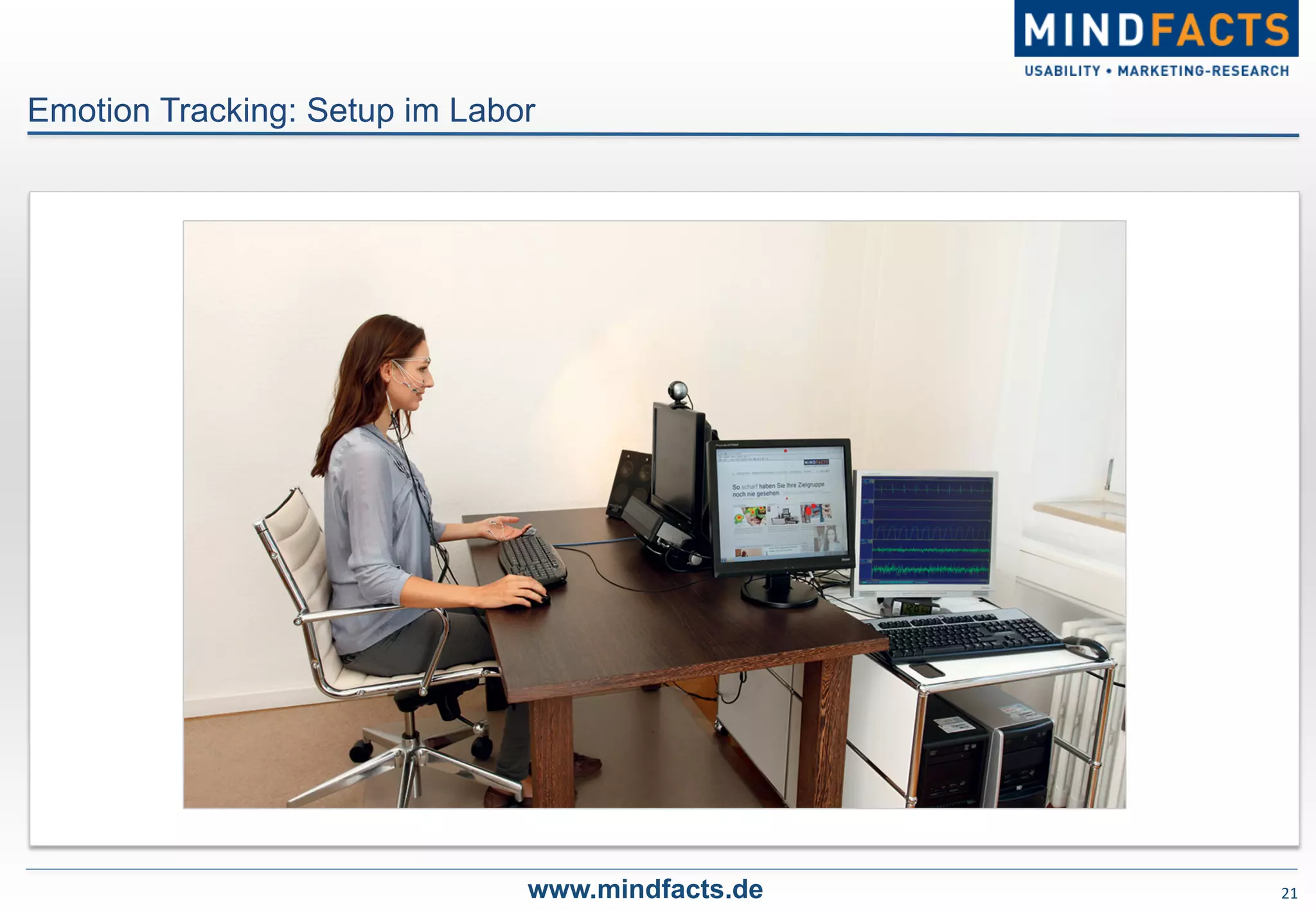 21	
  
Emotion Tracking: Setup im Labor
www.mindfacts.de
 