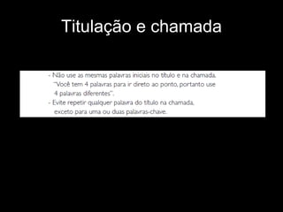 Titulação e chamada 