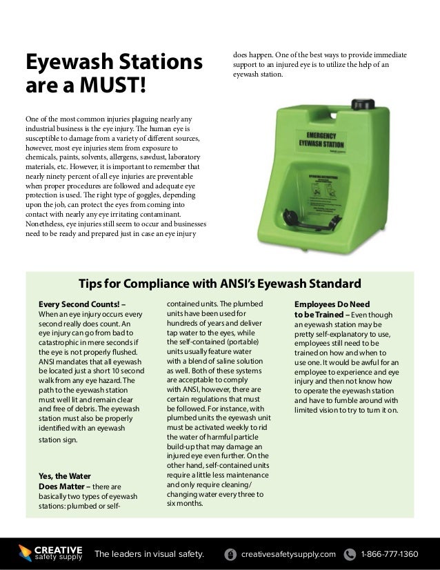 Eyewash stations are a must