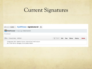 Current Signatures
 