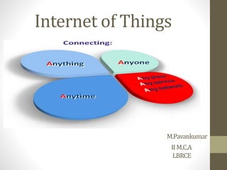 Internet of Things
M.Pavankumar
IIM.C.A
LBRCE
 
