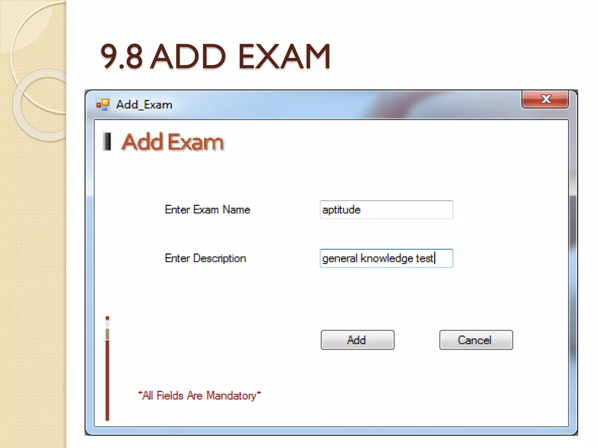 9.8 ADD EXAM
 