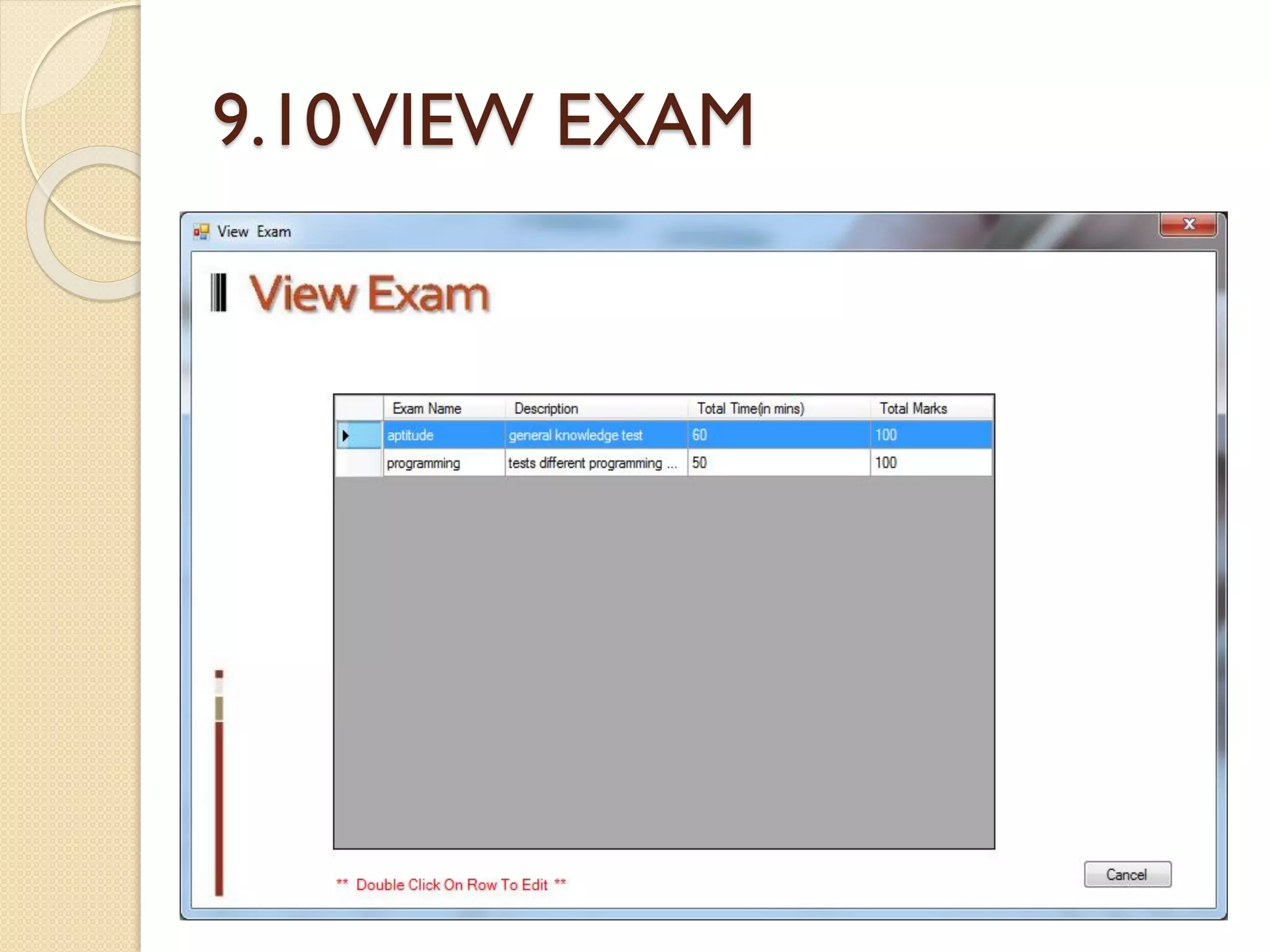 9.10VIEW EXAM
 