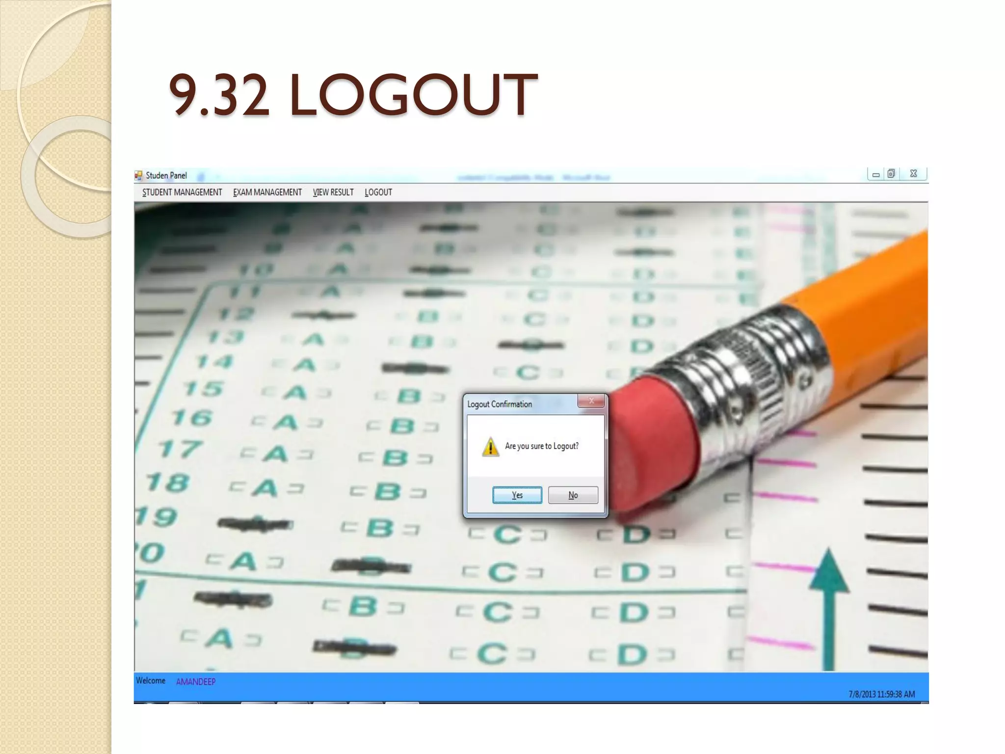 9.32 LOGOUT
 