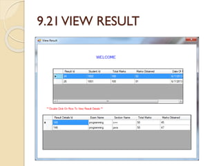 9.21VIEW RESULT
 