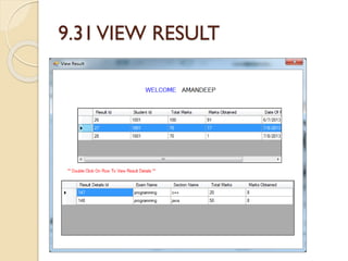 9.31VIEW RESULT
 
