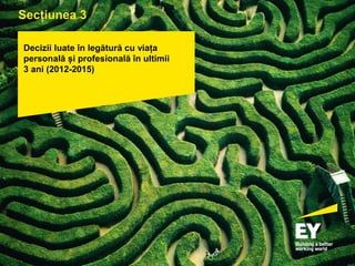 pagina 25
Decizii luate în legătură cu viața
personală și profesională în ultimii
3 ani (2012-2015)
Secțiunea 3
 