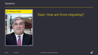 Speakers
April 2020 Joint EFAMA and EY IBOR transition webcastPage 24
Dr Anthony Kirby
Topic: How are firms migrating?
 
