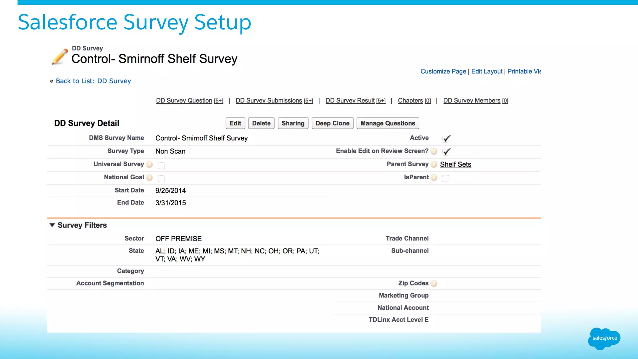 Salesforce Survey Setup
 