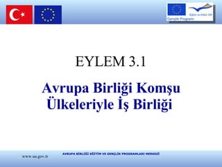 EYLEM 3.1 Avrupa Birliği Komşu Ülkeleriyle İş Birliği   www.ua.gov.tr 