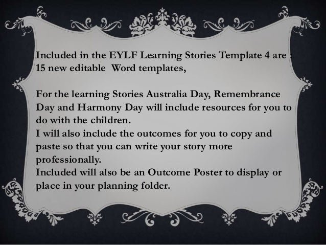 eylf microsoft word editable learning stories template 4