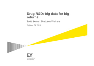 Drug R&D: big data for big
returns
Todd Skrinar, Thaddeus Wolfram
October 24, 2014
 