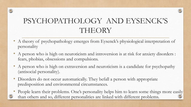 Eysenck’s Hierarchial Model of Personality | PPTX | Genetics | Science