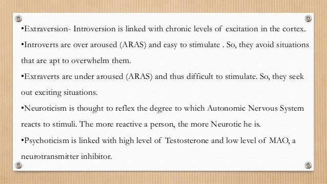 eysencks arousal theory of introversion extraversion essay A critique of eysenck’s theory of personality extraversion-introversion and improvement in an auditory vigilance task eysenck hj (1968) extraversion . eysencks arousal theory of introversion extraversion essay A critique of eysenck’s theory of personality extraversion-introversion and improvement in an auditory vigilance task eysenck hj (1968) extraversion .
