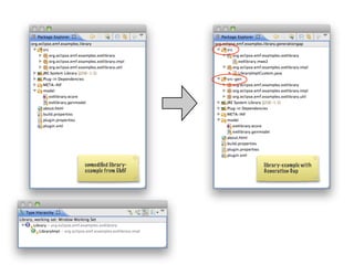 unmodiﬁed library-   library-example with
example from EMF     Generation Gap
 