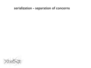 serialization - separation of concerns
 