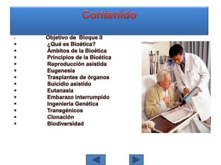 ContenidoObjetivo de Bloque II