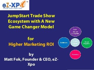 JumpStart Trade Show
Ecosystem with A New
Game Changer Model
for
Higher Marketing ROI
by
Matt Fok, Founder & CEO, eZ-
Xpo
 