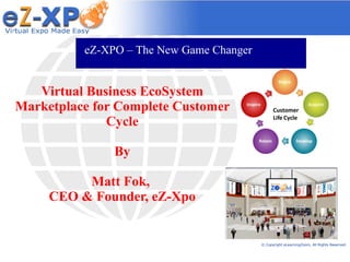 Virtual Business EcoSystem Marketplace for Complete Customer Cycle By Matt Fok,  CEO & Founder, eZ-Xpo   eZ-XPO – The New Game Changer  