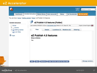 eZ Accelerator




       eZ Accelerator   14/10/2011   27
 