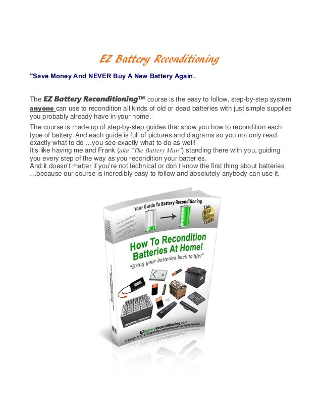 Reviews of ez battery reconditioning course