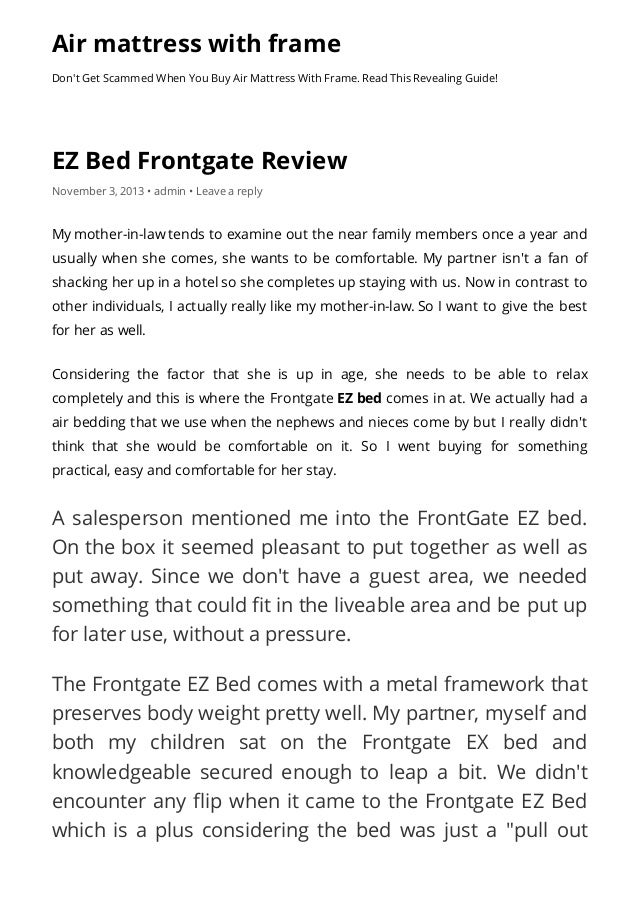 ez bed reviews frontgate ez ez bed frontgate review air mattress with frame dont get scammed when you buy mattress with frame review ez bed reviews frontgate ez ez bed frontgate review air mattress with frame dont get scammed when you buy mattress with frame review