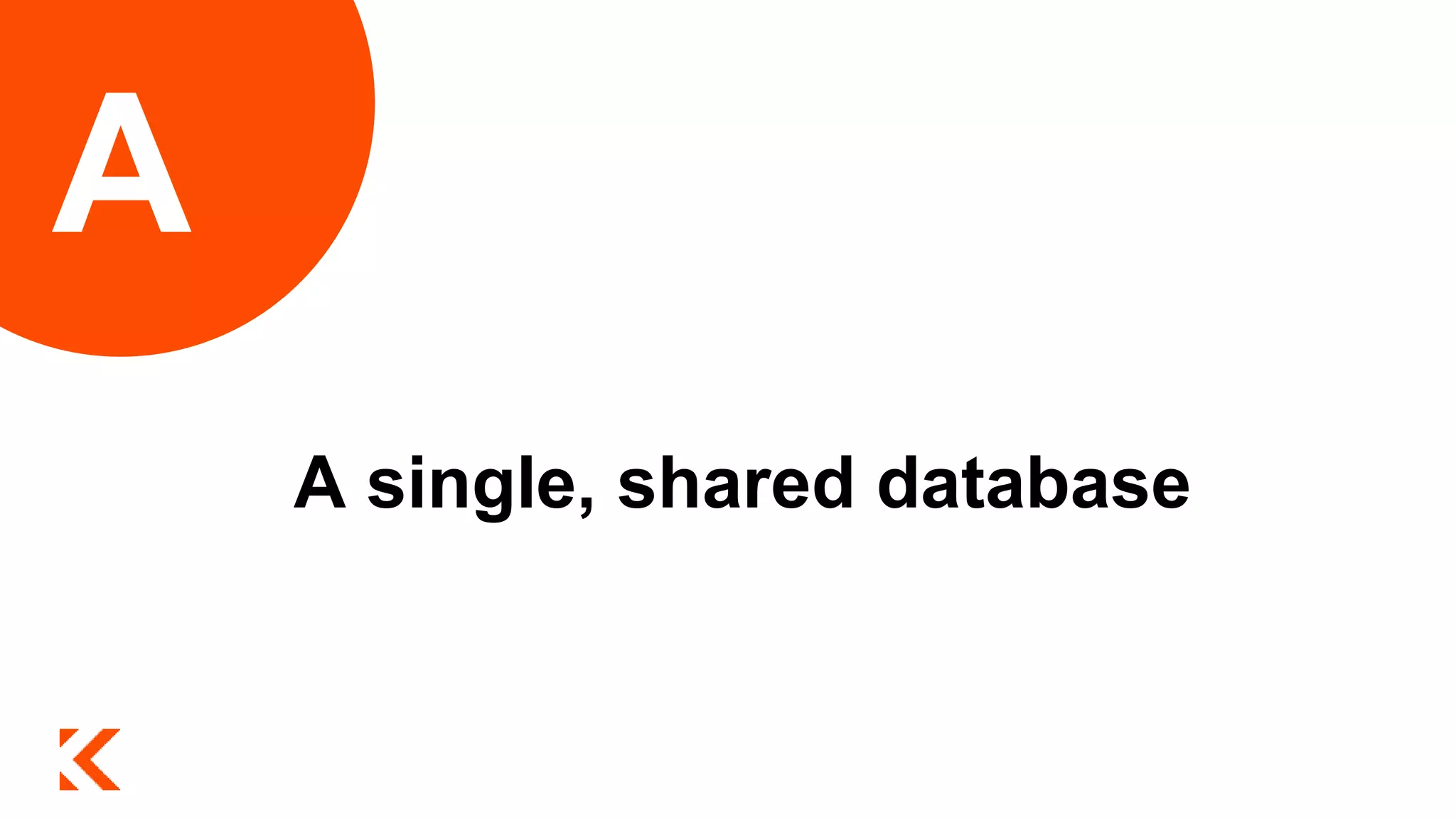 A single, shared database
A
 