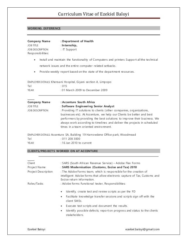 Ezekiel baloyi cv 2016