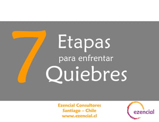 7

Etapas
para enfrentar

Quiebres
Ezencial Consultores
Santiago – Chile
www.ezencial.cl

 