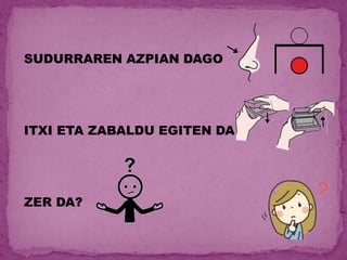 SUDURRAREN AZPIAN DAGO
ITXI ETA ZABALDU EGITEN DA
ZER DA?
 