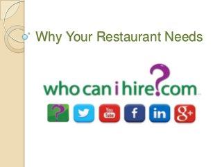 Why Your Restaurant Needs
 