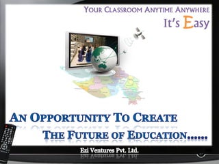 YOUR CLASSROOM ANYTIME ANYWHERE

                    t’s Easy
 