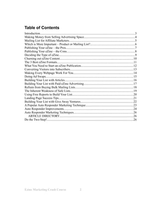 Ezine Marketing Crash Course | PDF