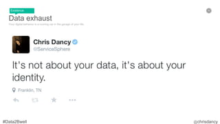 49
Data exhaust
Your digital behavior is a running car in the garage of your life.
Existence
 