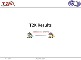 T2K	
  Results
2/17/17 KEK-­‐PH2017
Appearance	
  channel
 