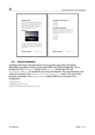 Ezodf extension documentation | PDF