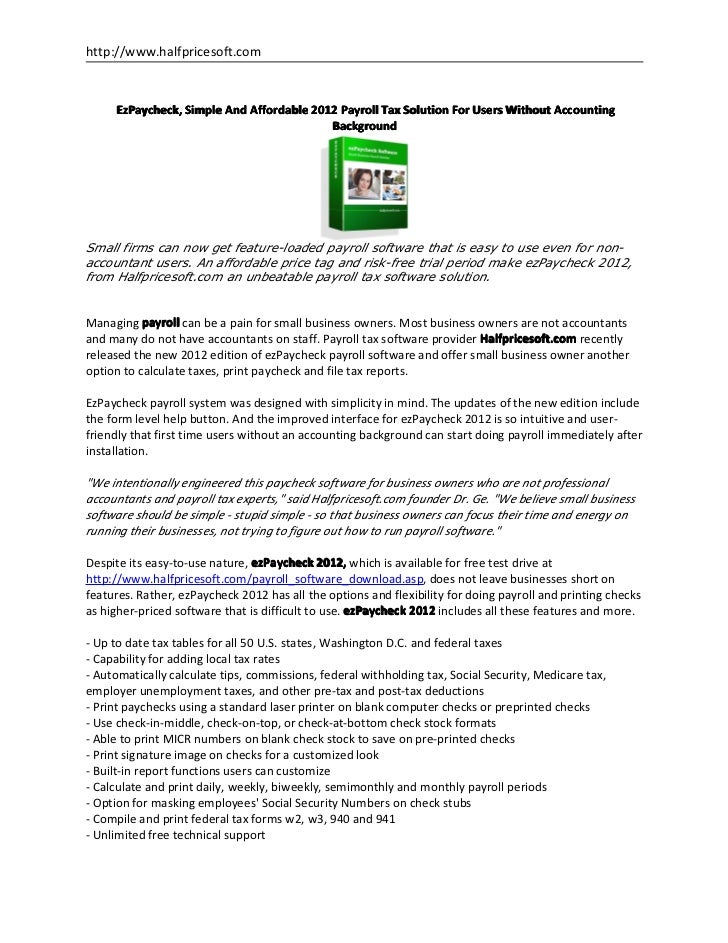 ezpaycheck simple and affordable 2012 payroll tax solution for users calculate payroll taxes free