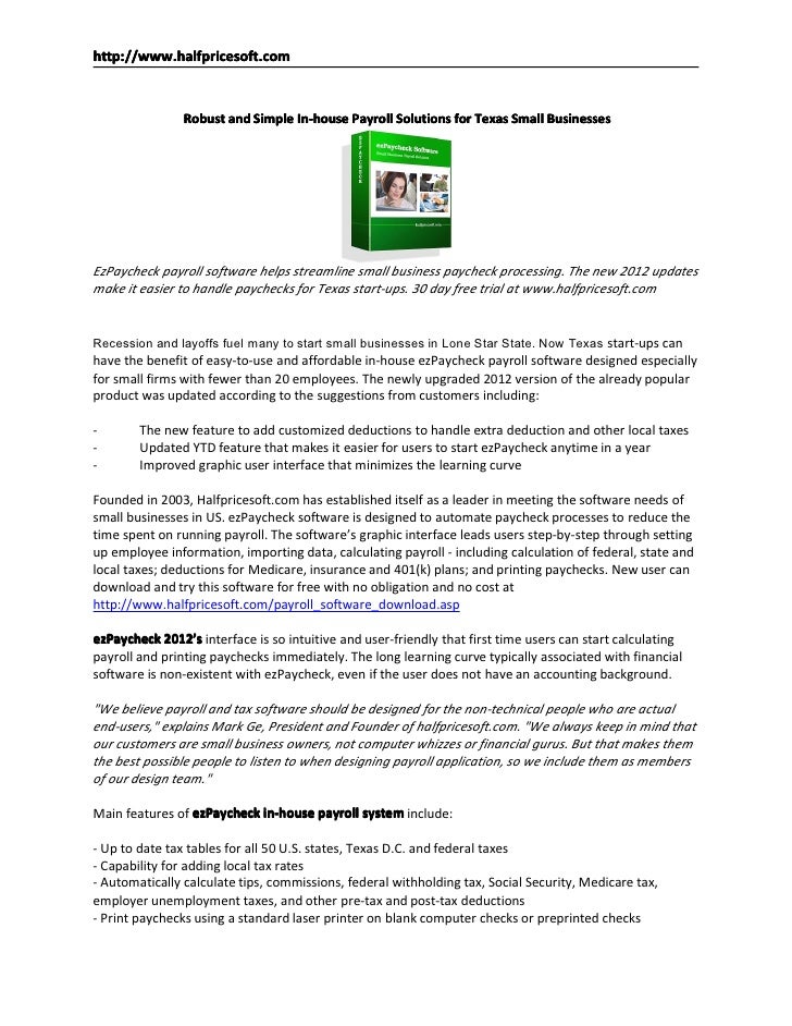 robust and simple in house payroll solutions for texas small business texas tax calculator paycheck
