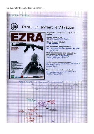 Un exemple de rendu dans un cahier :
 