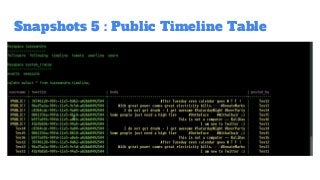 Snapshots 5 : Public Timeline Table
 
