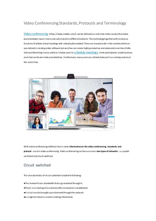 ezTalks video conferencing standards, protocols and terminology
