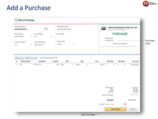 Save Purchase
Purchase
Date
Add a Purchase
 