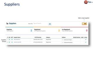 Add a new Supplier
Supplier
Details
Suppliers
 