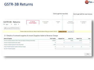 GSTR-3B Returns
Click to get the new Data Click to get add the new Invoices
 