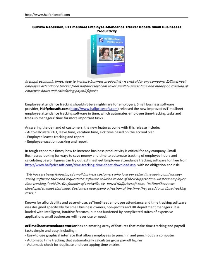 survive recession eztimesheet employee attendance tracker boosts sma