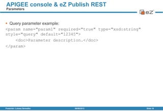 Apigee Console & eZ Publish REST | PPT