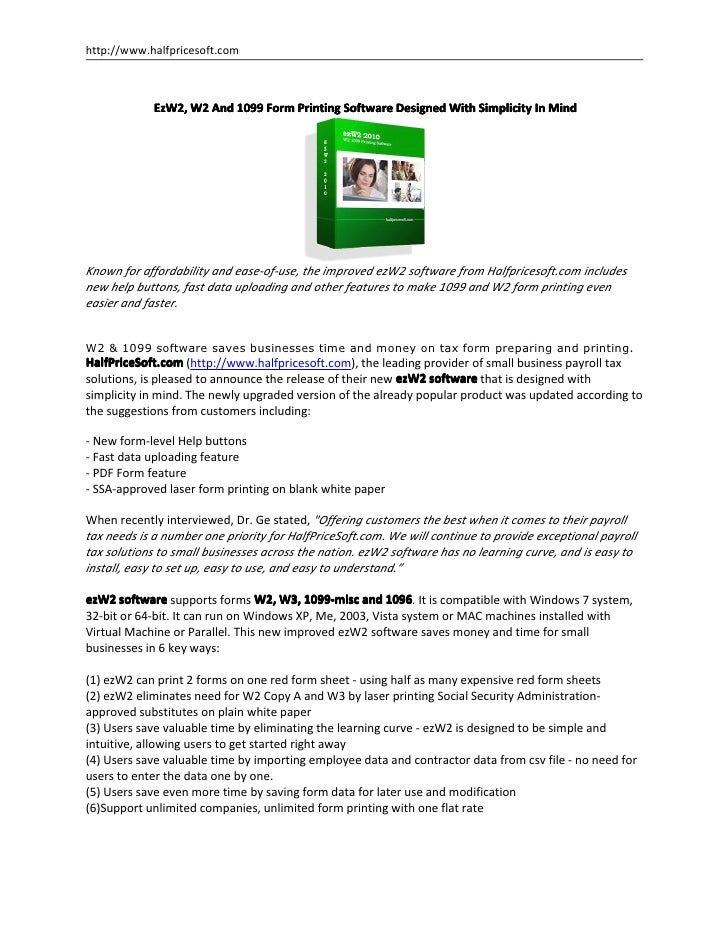 W2 Printing Software W2 Printing Software