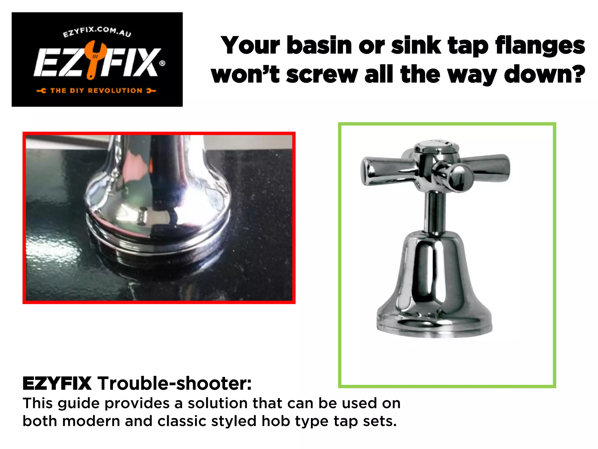 Ezyfix basin or sink flanges won't screw all the way down? Here's the