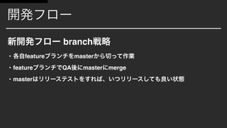 • feature master
• feature QA master merge
• master
branch
 